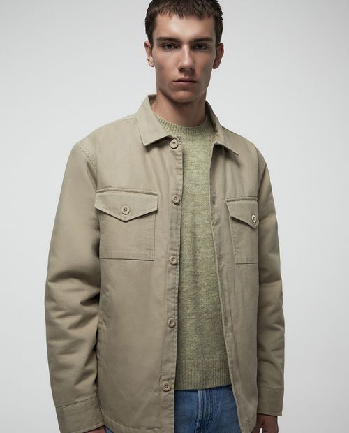 Chaqueta Sfera beige texturizada para hombre
