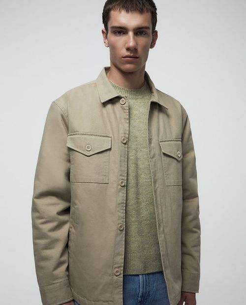 Chaqueta Sfera beige texturizada para hombre