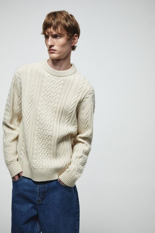 Suéter Sfera beige claro texturizado para hombre