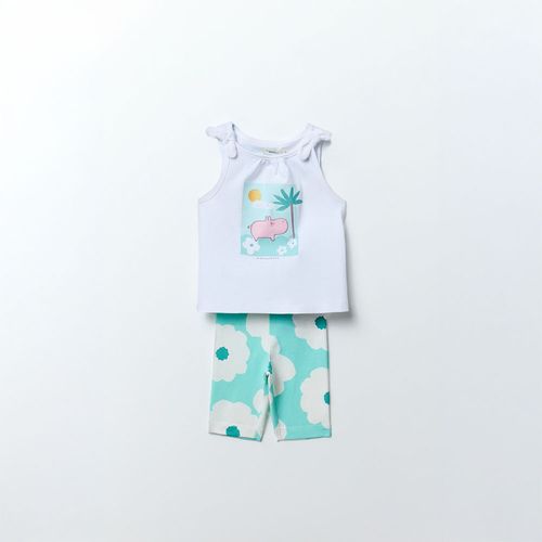 Conjunto de 2 piezas estampado floral para bebé niña