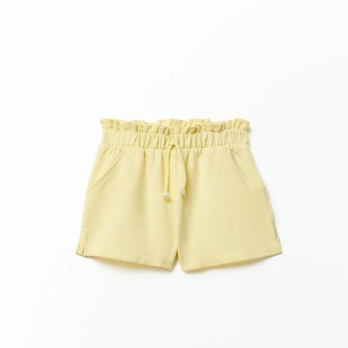 Short amarillo sólido para niña