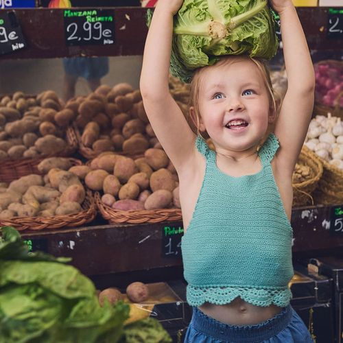 Blusa verde menta tejida para niña