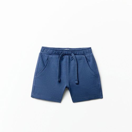 Short azul sólido para bebé niño