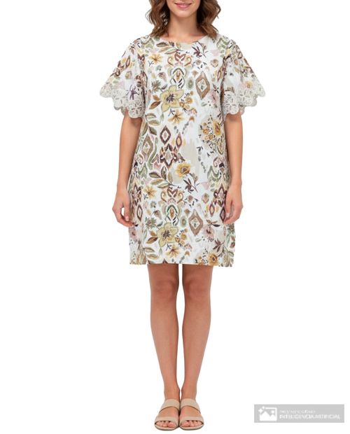 Vestido Sabrina casual estampado manga corta para mujer