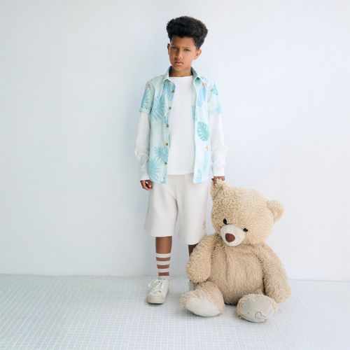 Short beige liso para niño