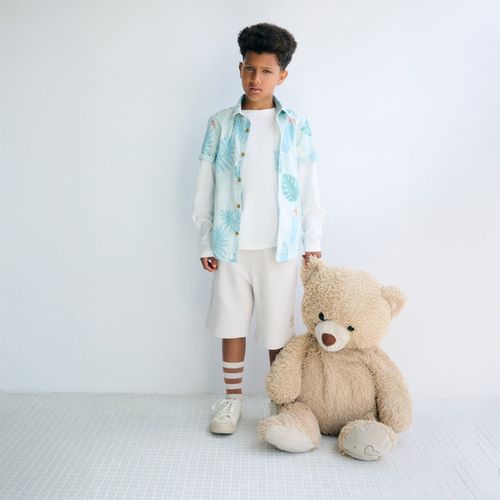 Short beige liso para niño