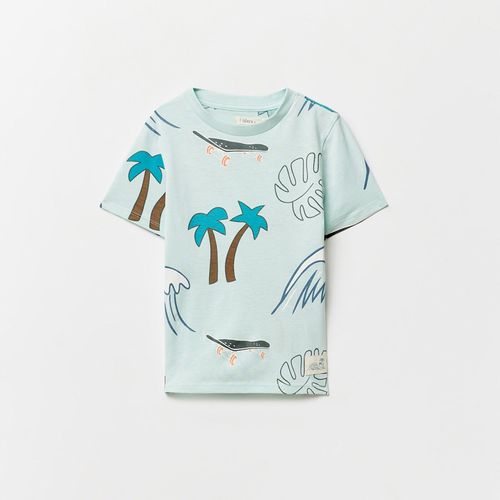 Camiseta celeste estampada para niño