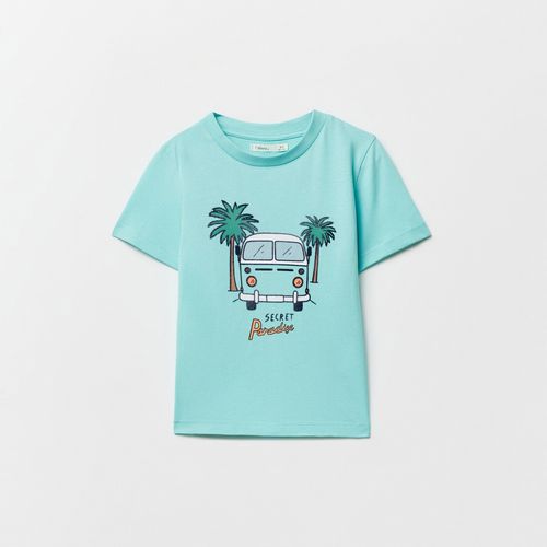 Camiseta celeste estampada para niño