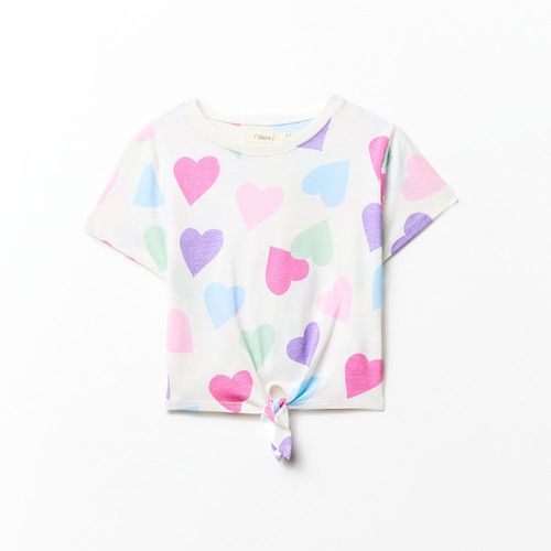 Camiseta blanca estampada para niña