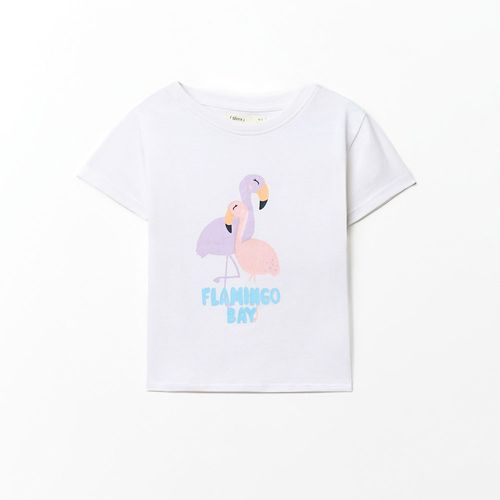 Camiseta blanca estampada para niña