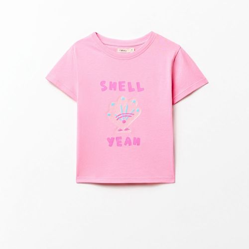 Camiseta rosada estampada para niña