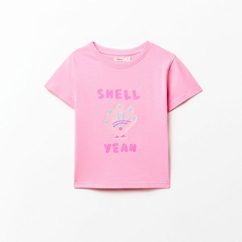 Camiseta rosada estampada para niña