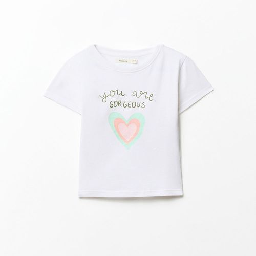 Camiseta blanca estampada para niña