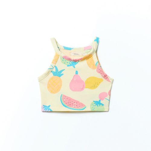Blusa amarilla estampada para niña
