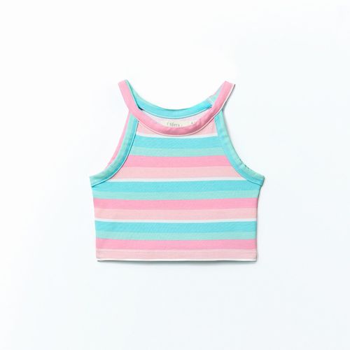 Blusa multicolor rayada para niña