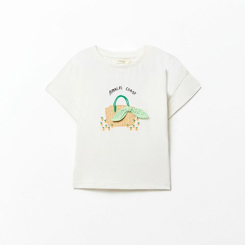 Camiseta blanca estampada para niña