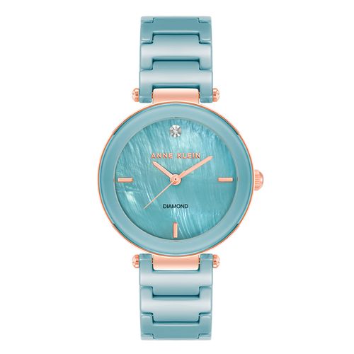 Reloj Anne Klein análogo de metal color celeste para mujer