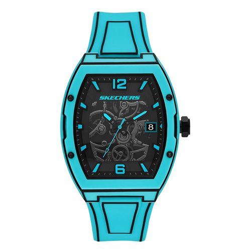 Reloj Skechers análogo de silicona en color celeste para hombre