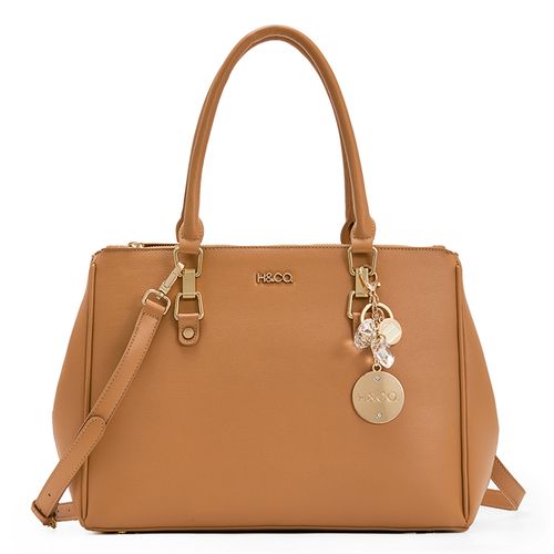Cartera satchel H&Co color café para mujer