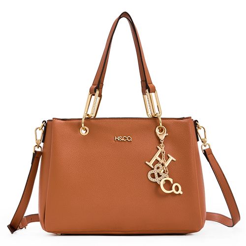 Cartera satchel H&Co color café para mujer