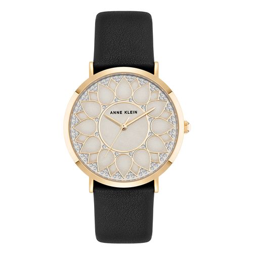 Reloj Anne Klein análogo de cuero color negro para mujer