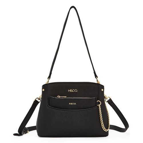 Cartera crossbody H&Co Alize color negro para mujer