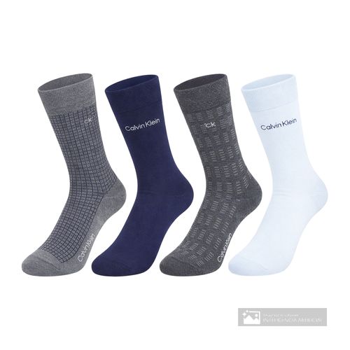 Pack de 4 pares de calcetines crew Calvin Klein multicolor para hombre