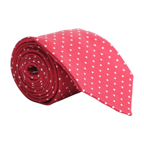 Corbata Nautica roja con puntos para hombre