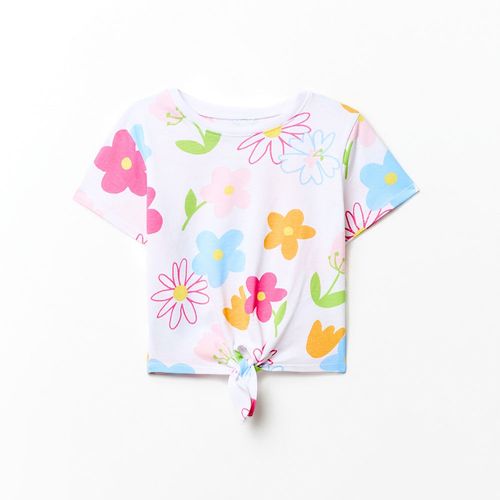 Camiseta multicolor estampada para niña