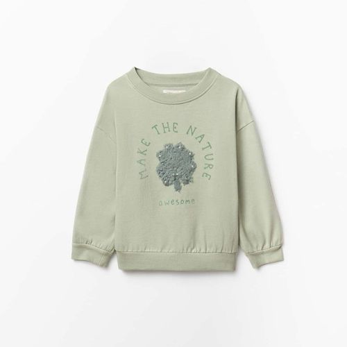 Sudadera verde estampada para niña