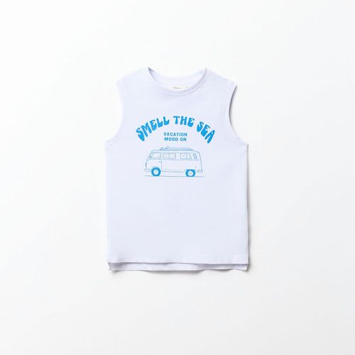 Camiseta blanca estampada para niño