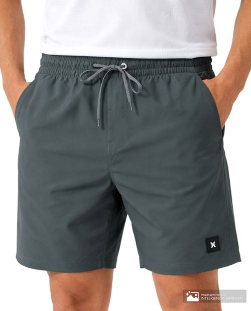 Calzoneta de baño Hurley gris sólida para hombre