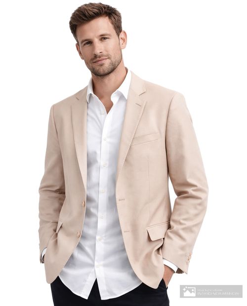 Blazer Unexpected slim fit beige sólido para hombre