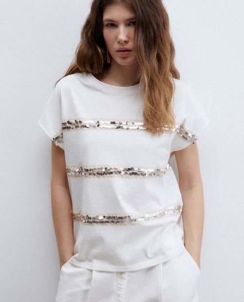 Camiseta Sfera blanca manga corta para mujer