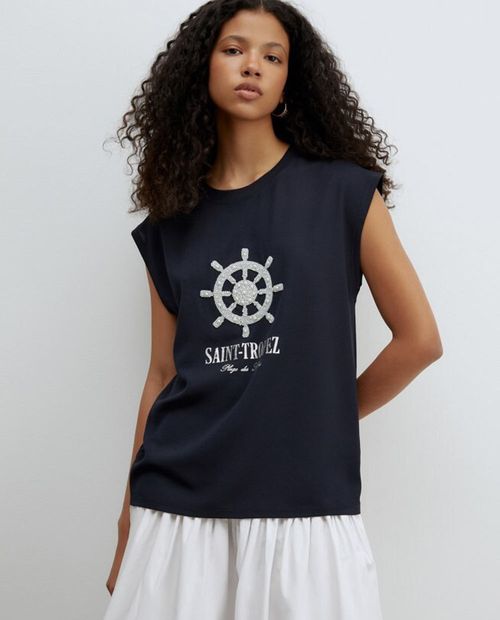 Camiseta Sfera estampada manga corta para mujer