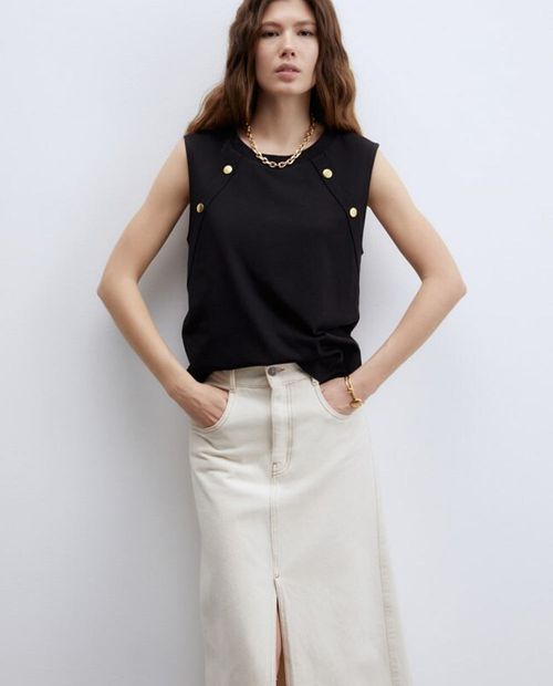 Camiseta Sfera tank top negra sin mangas para mujer