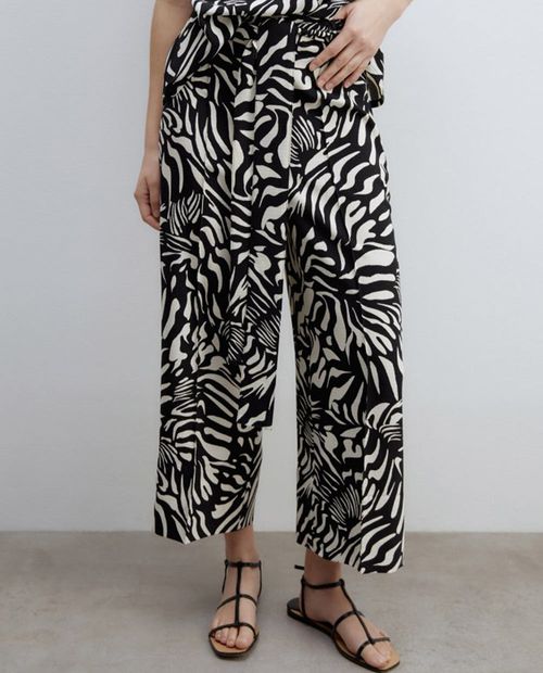 Pantalón Sfera culotte estampado de cintura alta para mujer