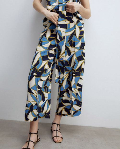 Pantalón Sfera culotte estampado de cintura alta para mujer