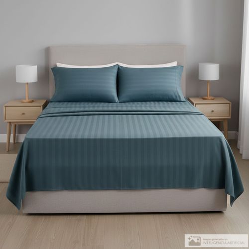 Set de sábana Detalles diseño rayado de algodón 400 hilos