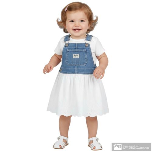 Vestido bicolor para bebé niña