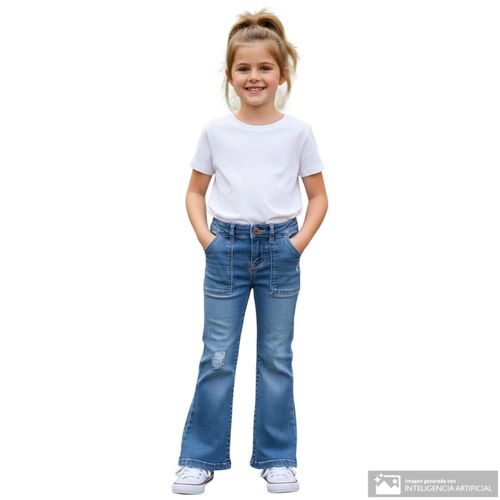 Jeans celeste flare para niña