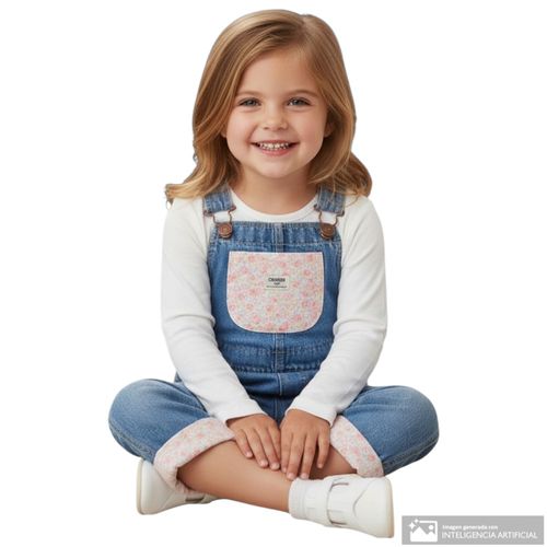 Overol celeste denim para niña