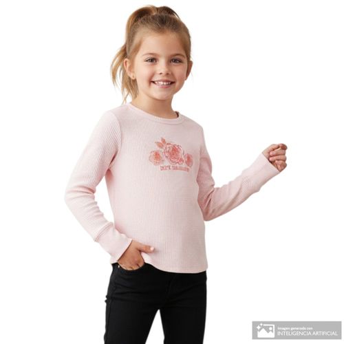Camiseta rosada estampada para niña
