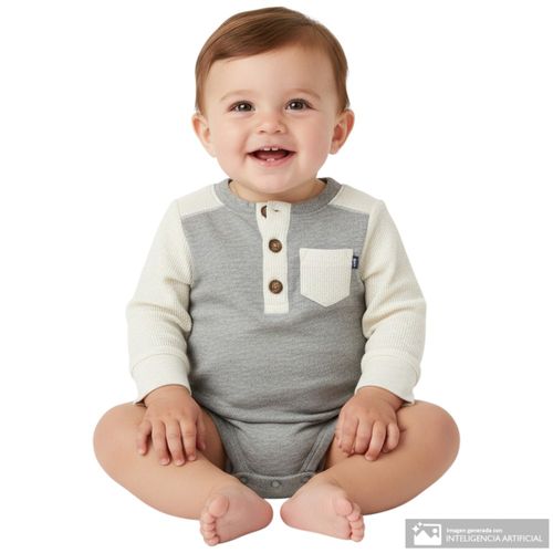 Mameluco bicolor para bebé niño