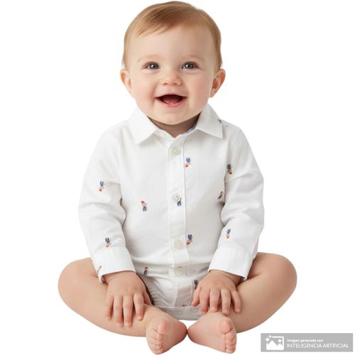 Mameluco ivory estampado para bebé niño