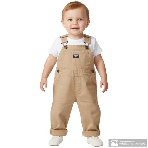 Overol beige para bebé niño