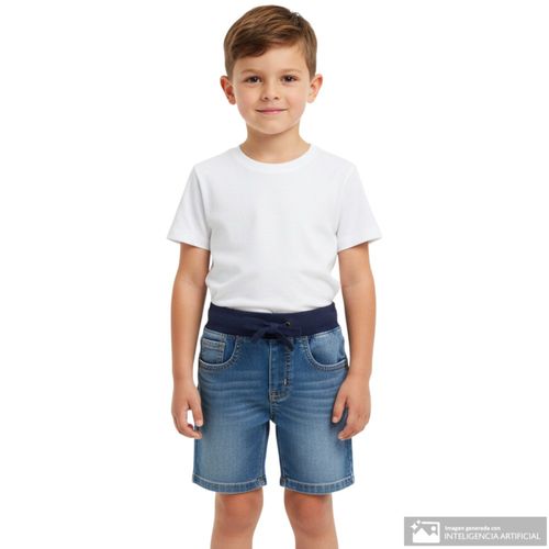 Short azul denim para niño