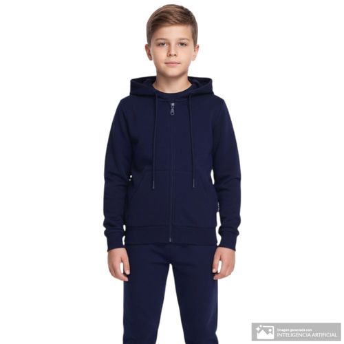 Suéter escolar hooded azul unisex