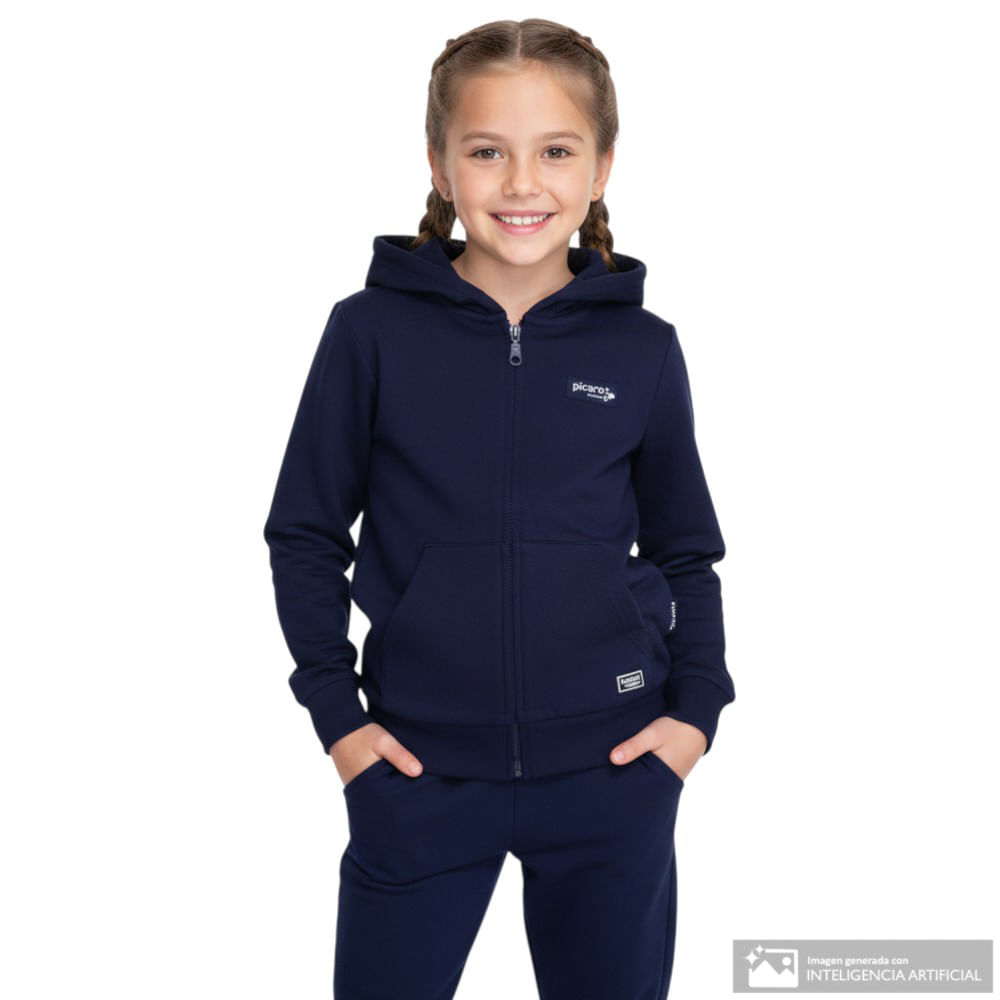 Suéter escolar hooded azul unisex - Siman Costa Rica