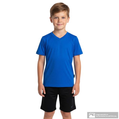 Camiseta escolar azul unisex